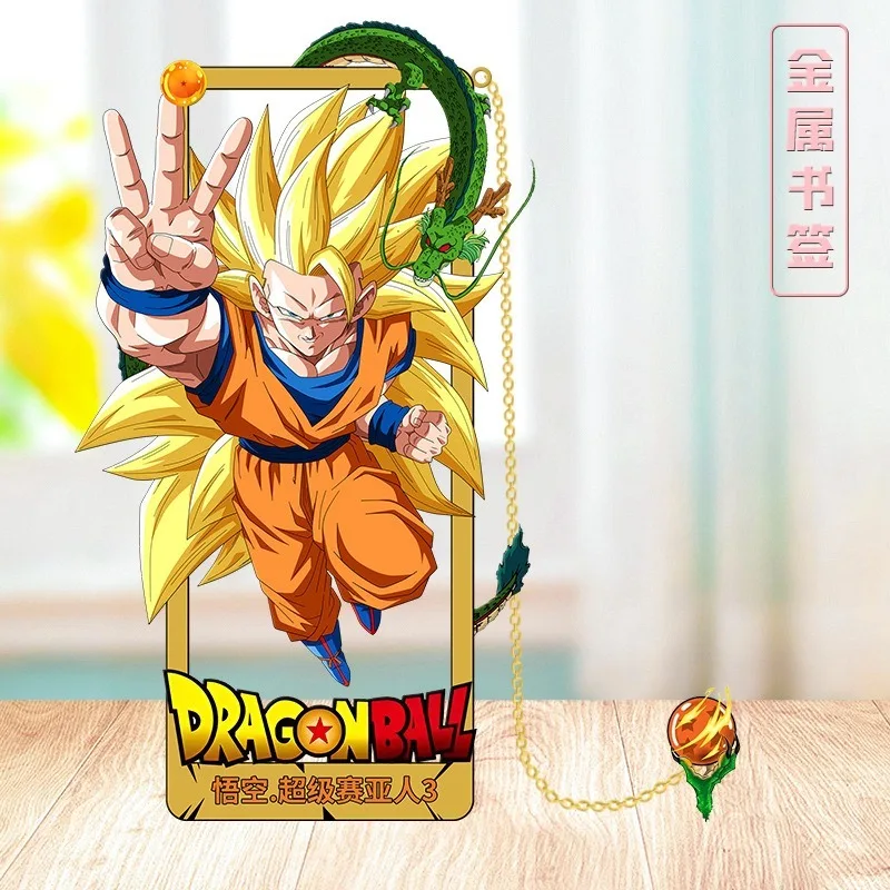 Dragon Ball Anime Action Figures Metal Bookmark Wukong Bookclip Learning Document Anime Guzi Student Decorate Kids Birthday Gift