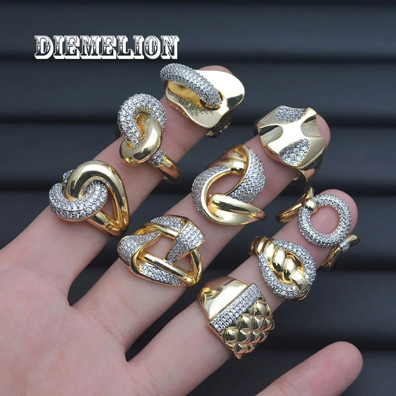 Europe and America Two-tone Twist Finger Ring for Women Modern Fashion Female Metal Rings Daily Wear Versatile Accessories