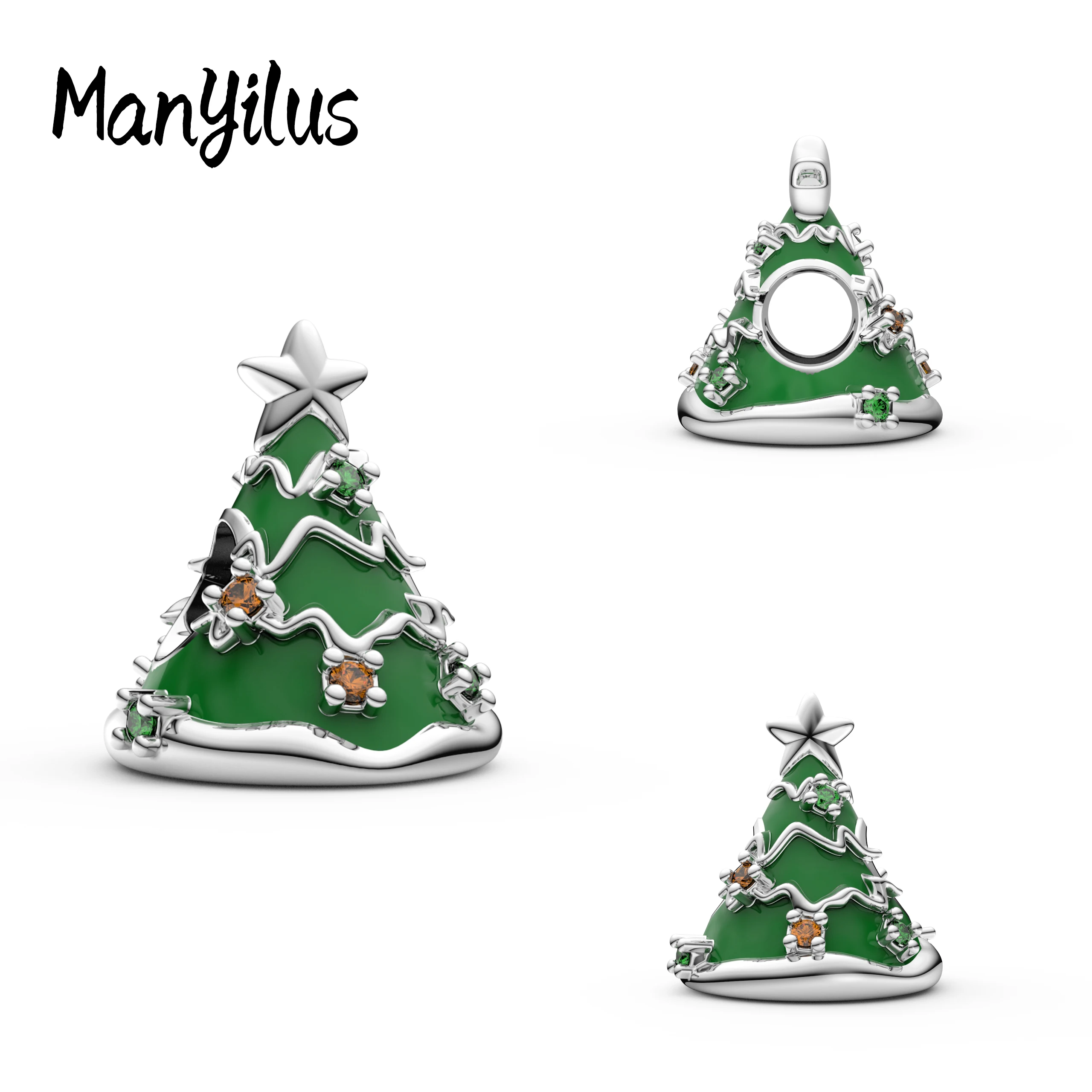 

Manyilus Hot Sale Christmas tree Charms S925 Sterling Silver 99cents Items Beads For Original Bracelet Charm Silver 925 Charms