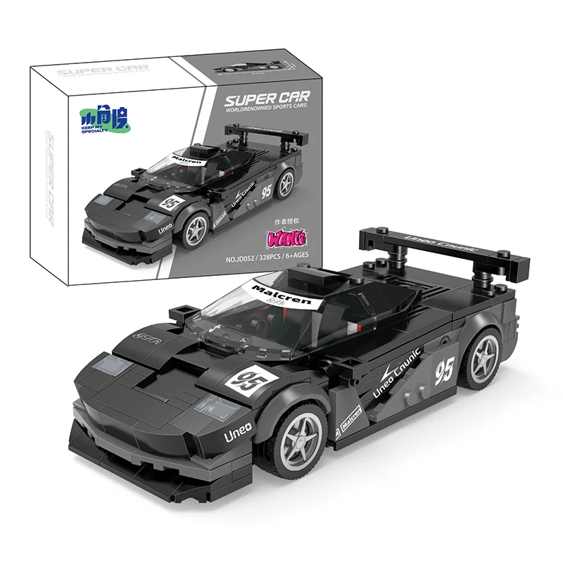 سرعة سيارة اللبنات مجموعة سباق السيارات الخارقة لتقوم بها بنفسك نموذج مركبة MOC الطوب الإبداعية لعبة تعليمية طفل هدية عيد JD057-JD055 #6