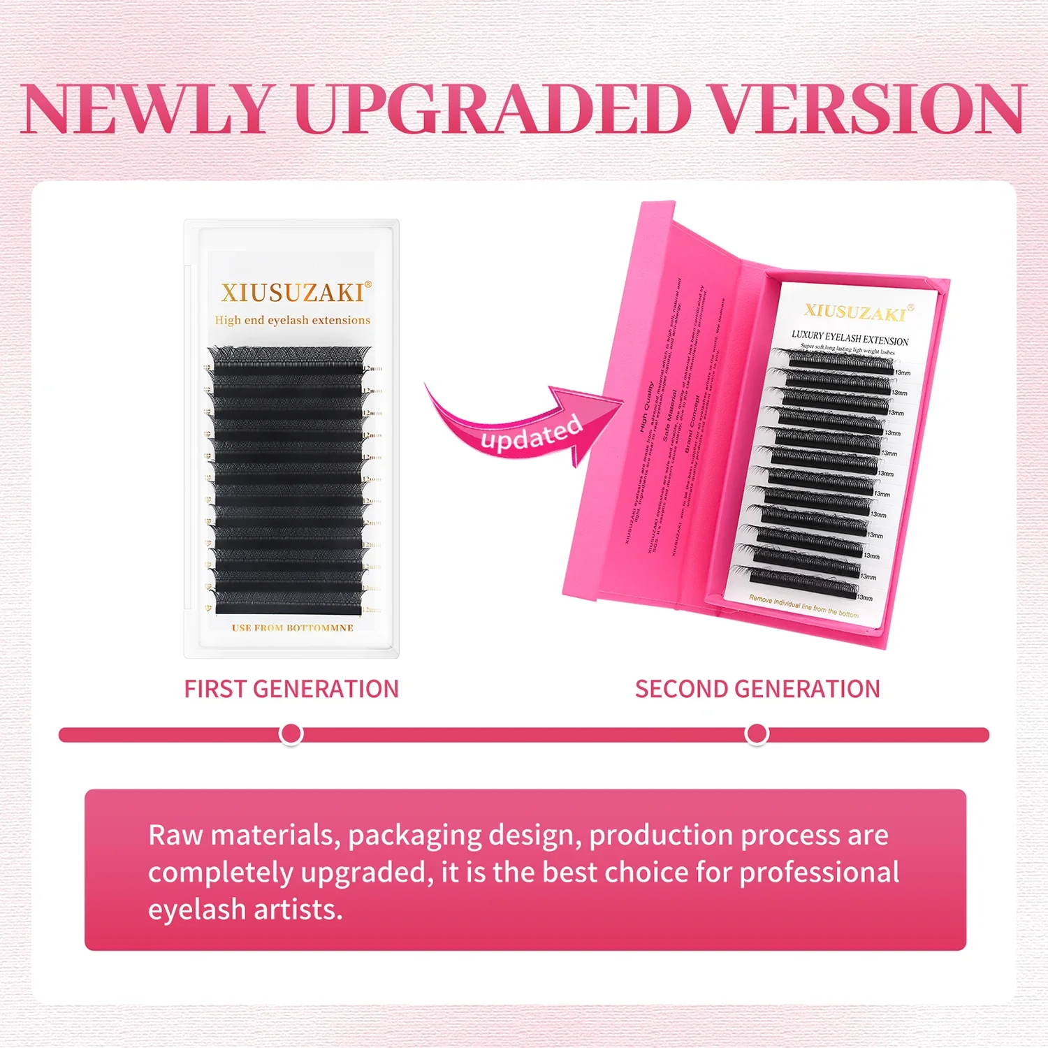 XIUSUZAKI 8D W Shaped Lashes Professional Bloom Automatic Flowering Premade Fans Eyelashes Extensions Soft Individual Lashes