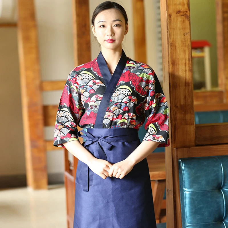 Unisex Japanse stijl chef-kok jas chef-kok uniform keuken restaurant hotel keuken werkkleding catering foodservice chef-kok shirt schort