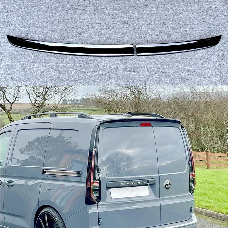 For VW Volkswagen Caddy Double door Mk5 2020 To 2023 2Pcs Car Rear Roof Wing Spoiler High Quality ABS Glossy Black Spoiler