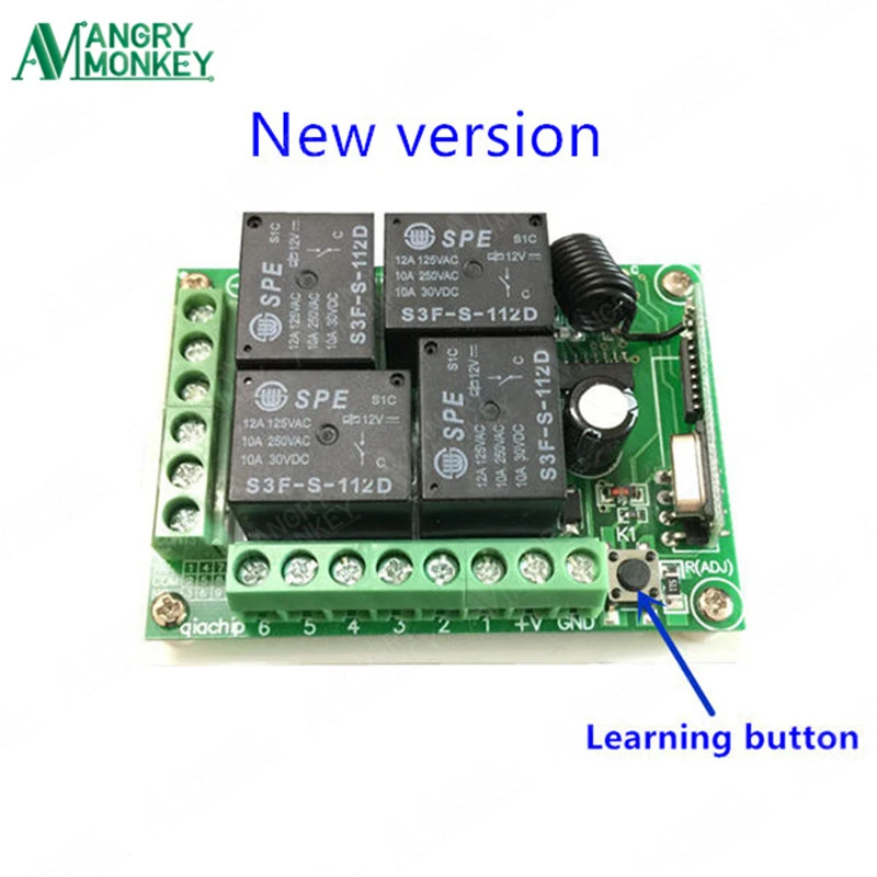 433.92 mhz interruptor remoto sem fio universal dc12v 4ch relé módulo receptor e 5 peices 4 canais rf remoto 433 mhz transmissor