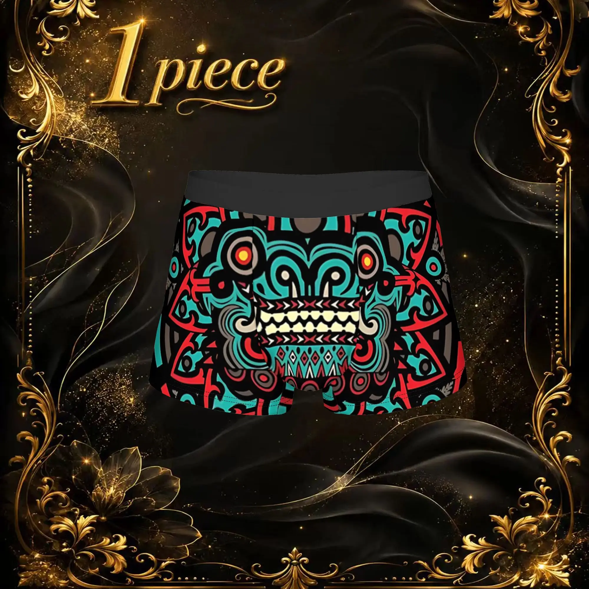 1pc Vintage Ancient Aztec Tribal Mask Pattern Underpants Breathbale Panties Men Underwear Comfortable Shorts Boxer Briefs