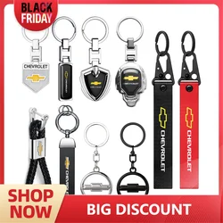 Car Badge Key Rings Metal ABS Leather Keychain Pendant Car Styling For Chevrolet Cruze Spark Aveo Sail Sonic Corvette Silverado