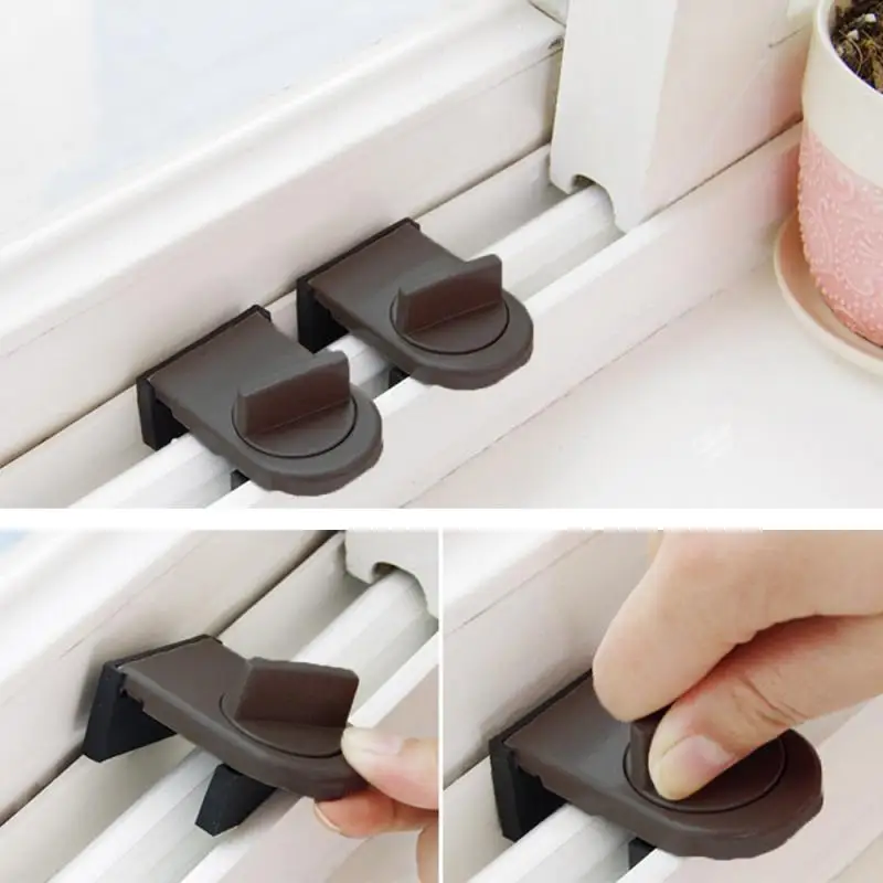 Push Window Child Safety Lock Adjustable Security Door Anti-Theft Lock Direct Sales Window Limit Protection Lock