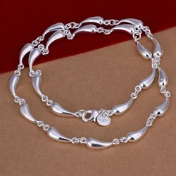 Popular Brands 925 sterling silver water drop chain Necklace for women jewelry designer wedding engagement gifts 45cm
