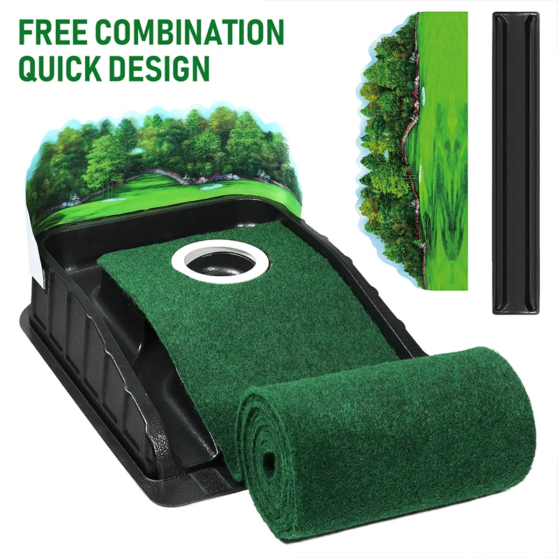 Golf Putting Indoor Golf Hitting Mat Green Mat Golf Practice Training Aid Equipment for Home Outdoor Backyard Golf Practice