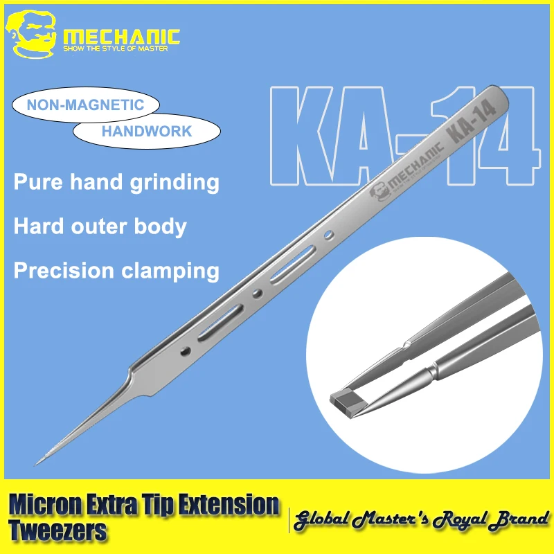 

【MECHANIC】KA-14 Антимагнитный пинцет высокой твердости со специальным наконечником 0,01 мм для ремонта телефона, точные инструменты для зажима BGA