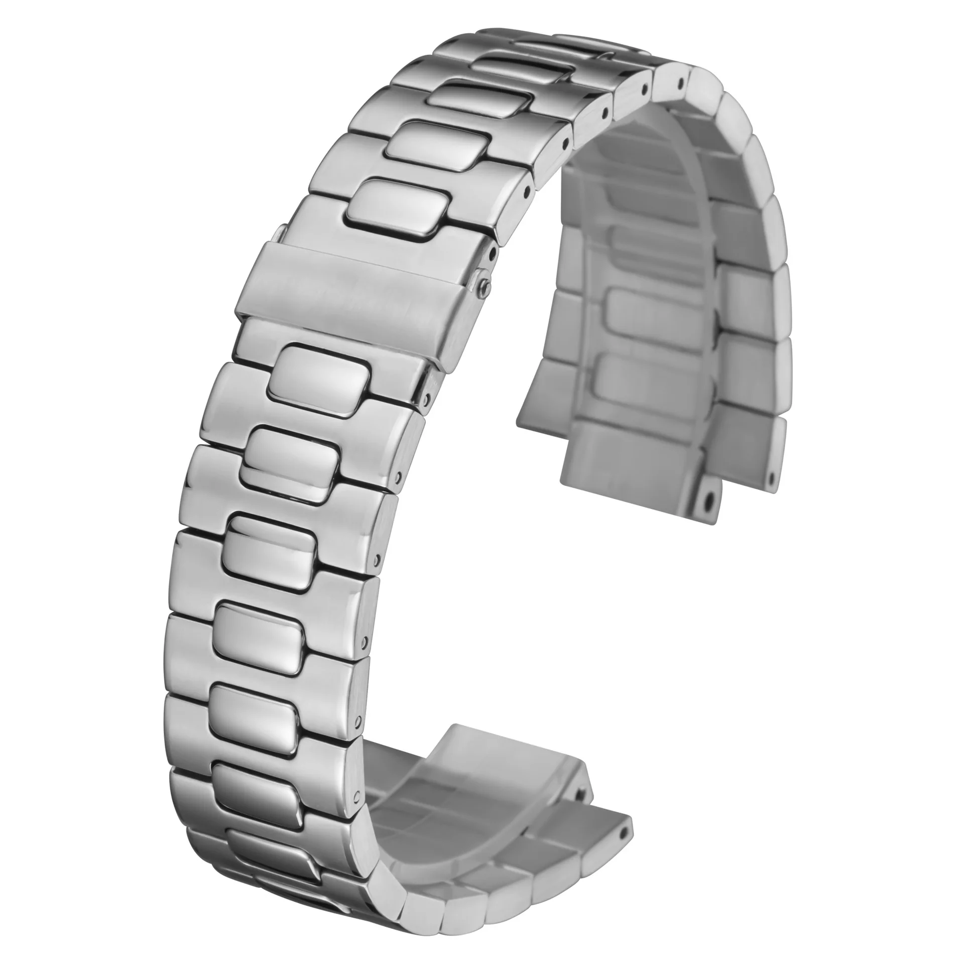 25*13mm Stainless Steel Watch Strap Bracelet Metal With Folding Clasp For Patek Philippe Nautilus 5711 5726 Series Watchband
