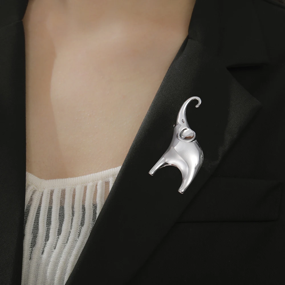 Dawapara Good Luck Elephant Brosche Pin Afrika Tier Totem Minimalistische Accessoires Broschen aus Edelstahl – Detail 5