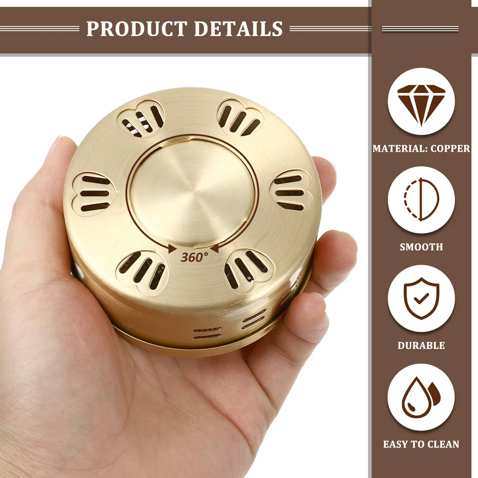 

Portable Copper Moxibustion Box Smokeless Moxa Burner Moxa Sticks Box Lightweight Body Care Tool Body Care Tool