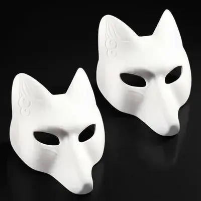 

2pcs Foxes Mask Glowing Animal Face Mask For Halloween Party Favor Adult Costume Decoration Cartoon Party Accessory Cosplay
