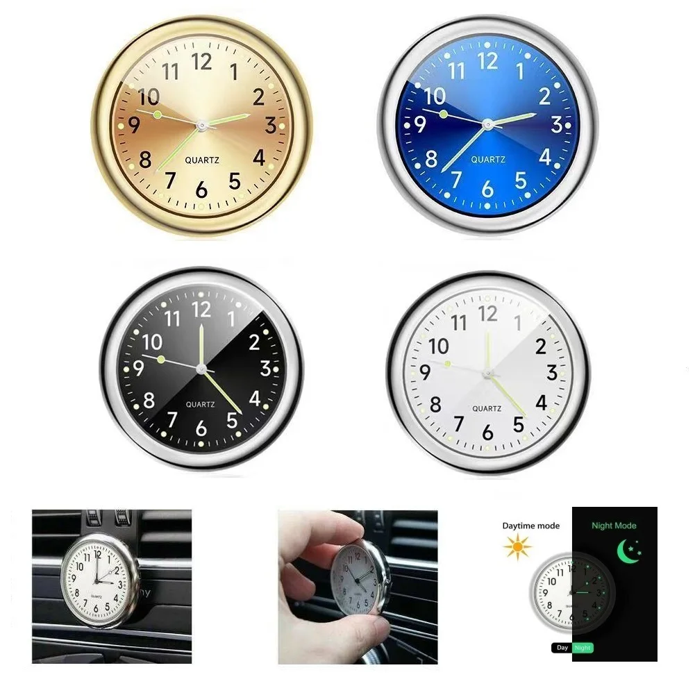 40mm Mini Luminous Car Clock Waterproof Electronic Quartz Watch Bicycle Motorcycle Watch Auto Dashboard Clock In Car