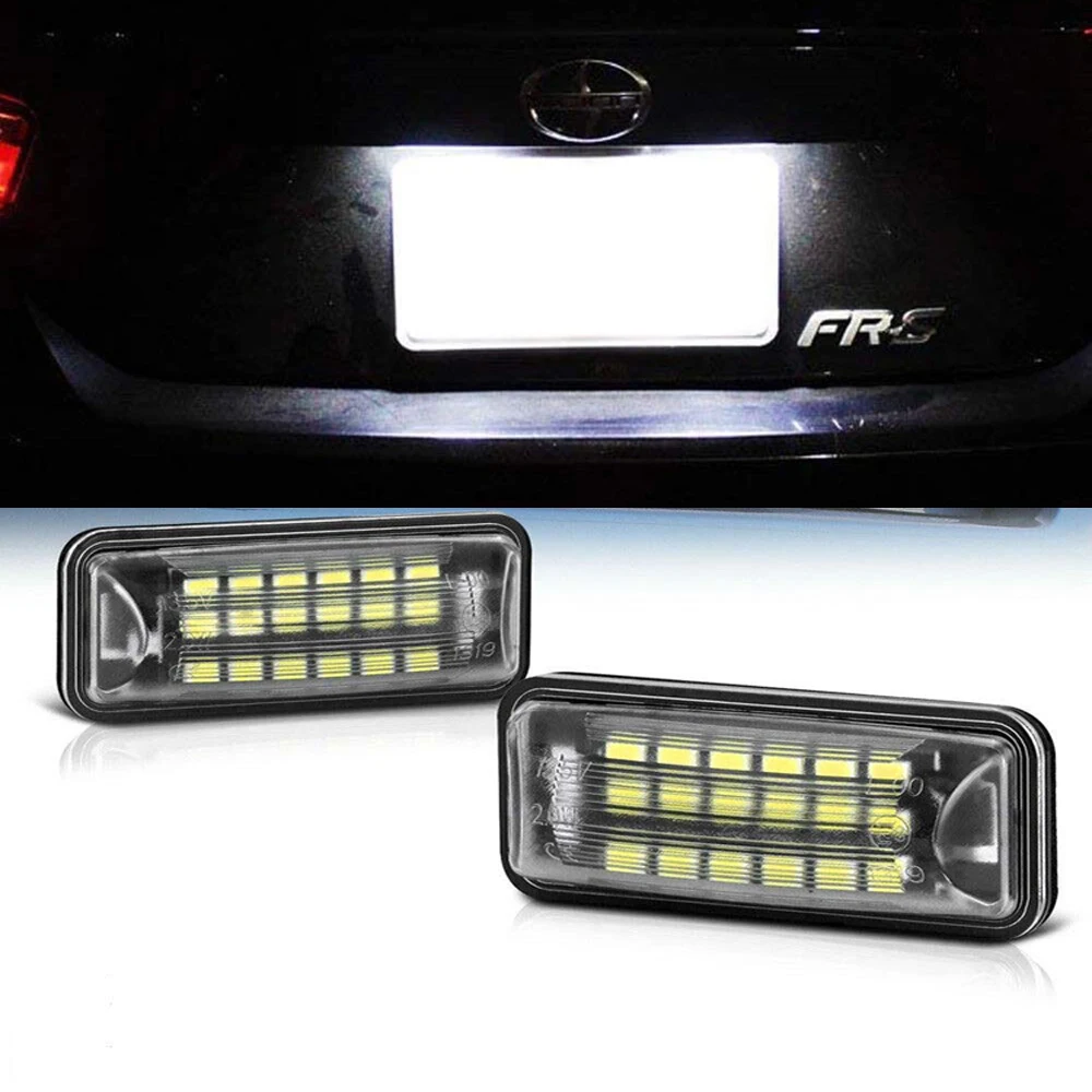 

White Full LED License Plate Lights Lamp Set For Subaru XV Crosstrek Legacy Forester Outback Ascent Car Light Accessories 2piece