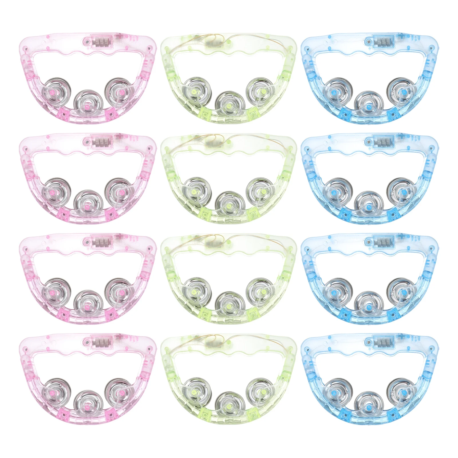 12 قطعة Handbell المعدني ضوء وماض خواتم النيون اكسسوارات الحفلات لشريط ديسكو Ktv يهتف الرقص اكسسوارات الحفلات