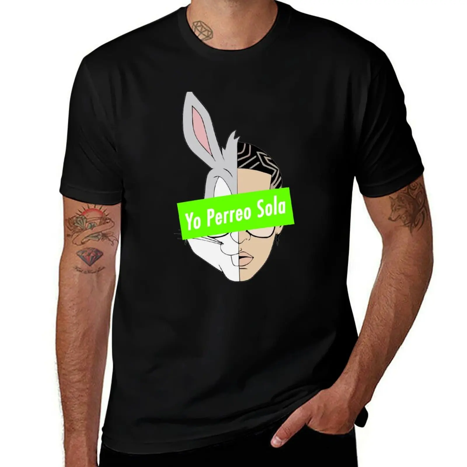 

bad bunny yo perreo sola yhlqmdlg red box logo fan art mask, poster, tapestry, canvas tribute T-Shirt