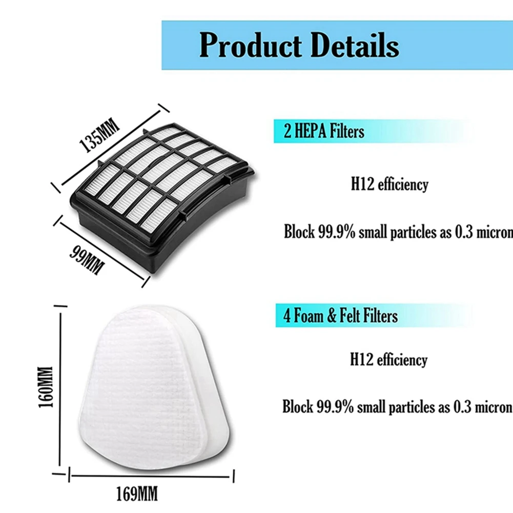 Filtre HEPA pour aspirateur Shlavabo, pièces de rechange, buse, navigateur Lift-Away, NV350, NV351, NV352, NVlix, NV356, NV357