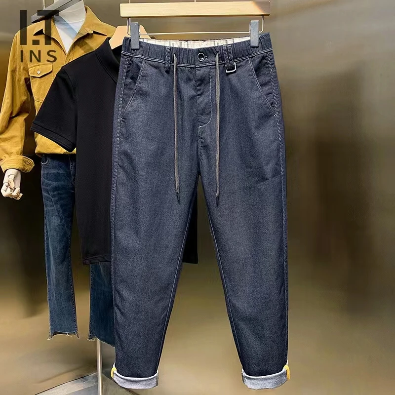 Men's Workwear Jeans Loose Fit Cotton Denim Trousers for Construction Workers Welders Wear Resistant Casual Long Pants