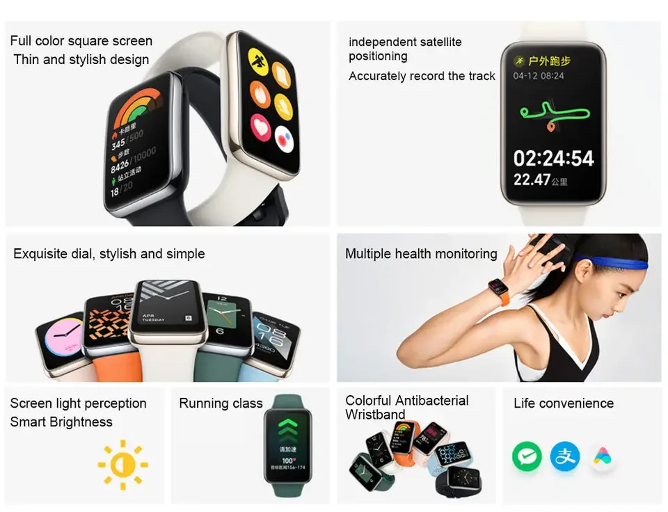 Algemene versie Xi ao mi Band 7Pro smartwatch met GPS Gezondheids- en fitnessactiviteitstracker Slimme armband AMOLED-schermband