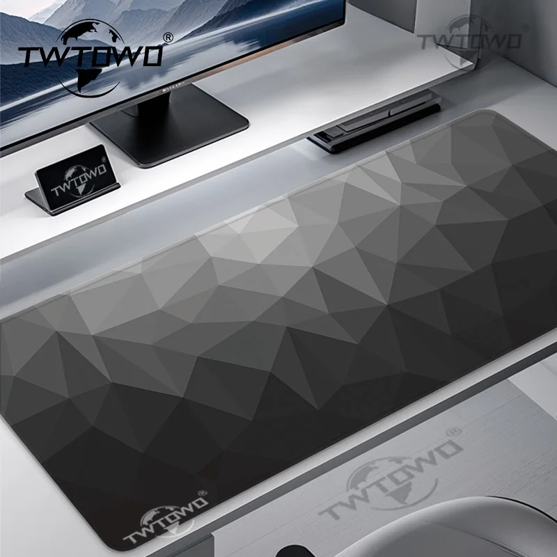 Tapis de souris noir et gris géométrie Gamer impression demande tapis de souris personnalisé XXL tapis de clavier tapis doux antidérapant ordinateur portable de jeu