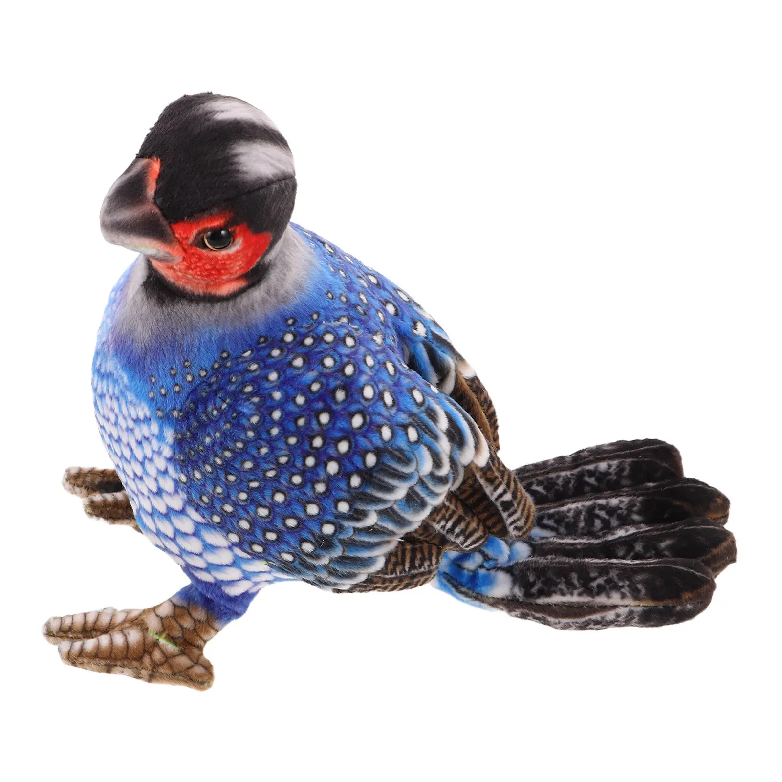

Chicken Stuffed Animal Realistic Polish Bantam Blue Guinea Fowl Figure Office Desk Ornament Gift Collection Soft Animal Pillow