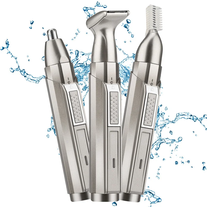 New Men's Ear and Nose Hair Trimmer 3-in-1 Multifunctional Nose Hair Remover Shaver Eyebrow Trimmer Set