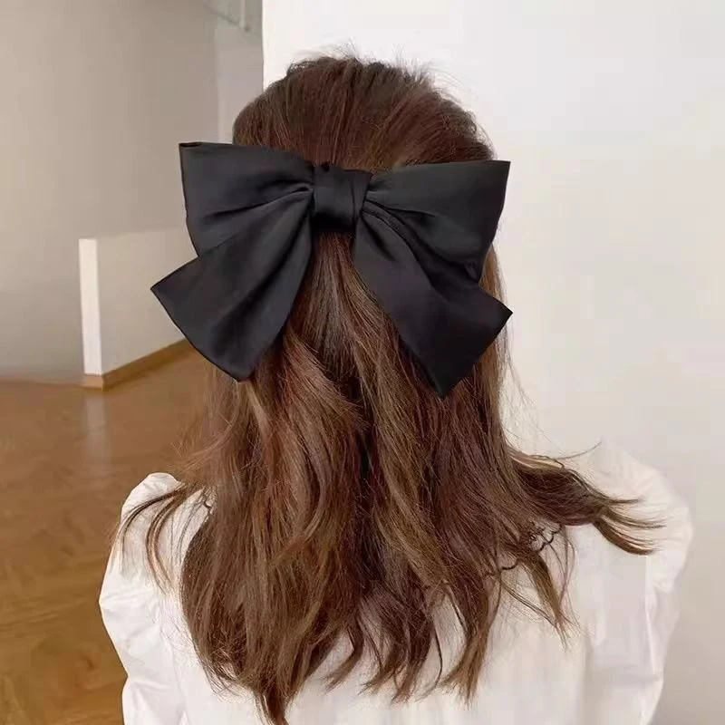 Schwarzes Haarband mit großer Schleife, Haarnadel für Damen, neue Clip-Haaraccessoires, Herbst-Haarnadel【AliS8】 – Detail 5
