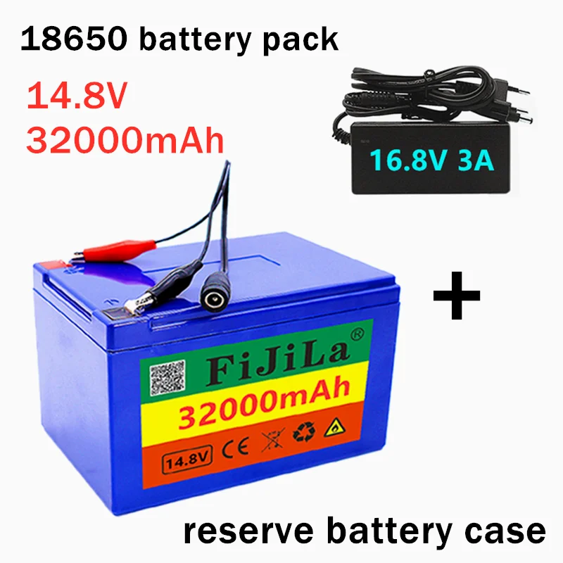 

4S7P 18650 battery pack 14.8V 32000mAh high power Li ion inverter with 30A BMS suitable for outdoor use of reserve battery case