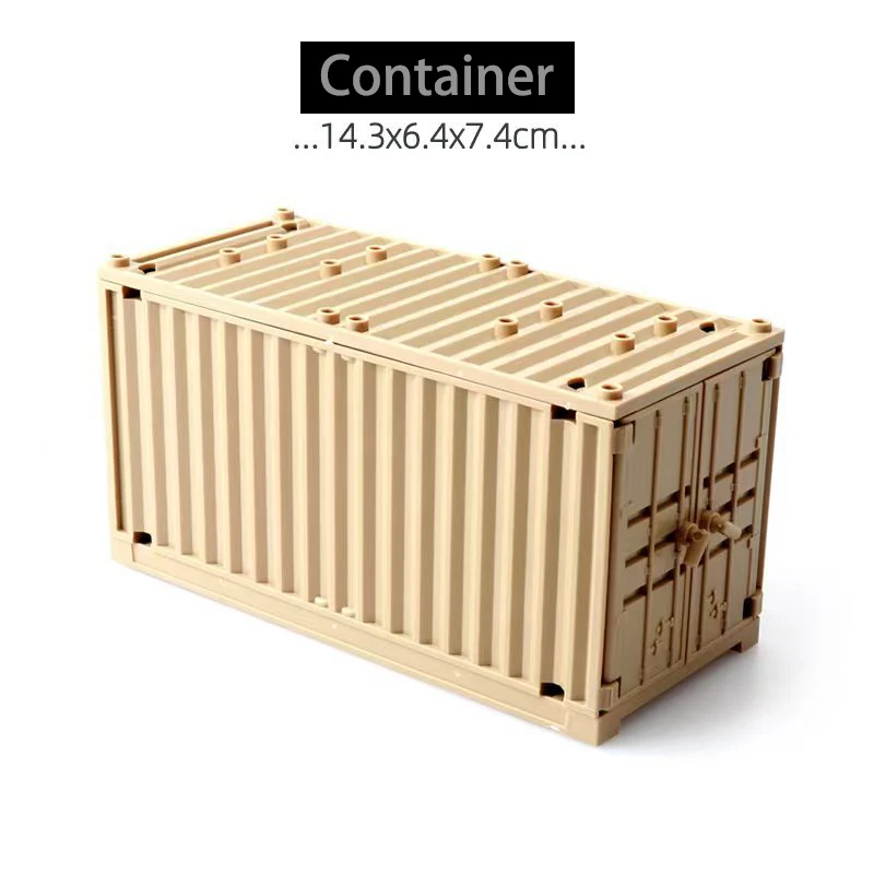 Beige Container MOC Military Weapon Boxes Bricks Accessories Army Scene WW2 Building Block Parts Shipping SWAT