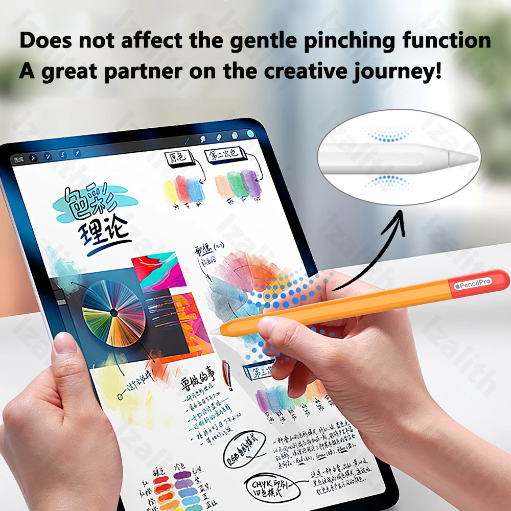 Piórnik do Apple Pencil Pro Dopasowany kolorystycznie miękki silikonowy ultracienki pokrowiec ochronny na iPada Pencil Pro — zdjęcie 4