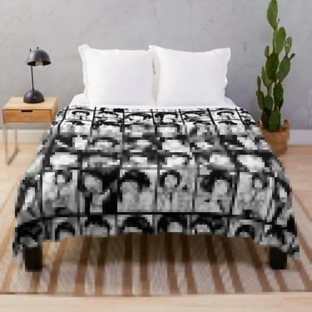 Jirou manga panel collage Throw Blanket Sofa Bed linens Custom funny gift Blankets