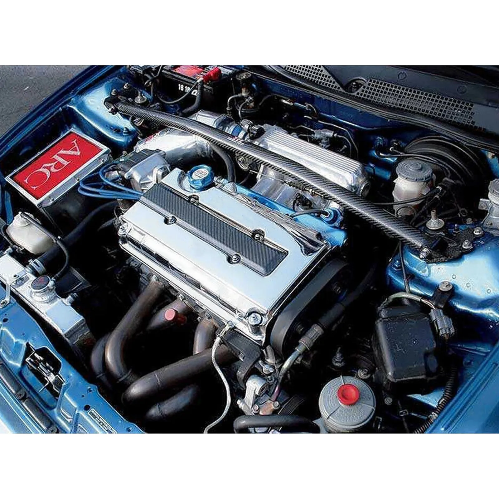 Cubierta de válvula de motor de alta calidad, inserto de bujía, aspecto de fibra de carbono para Honda Civic Coupe Del B18 B16 VTEC, accesorios para coche