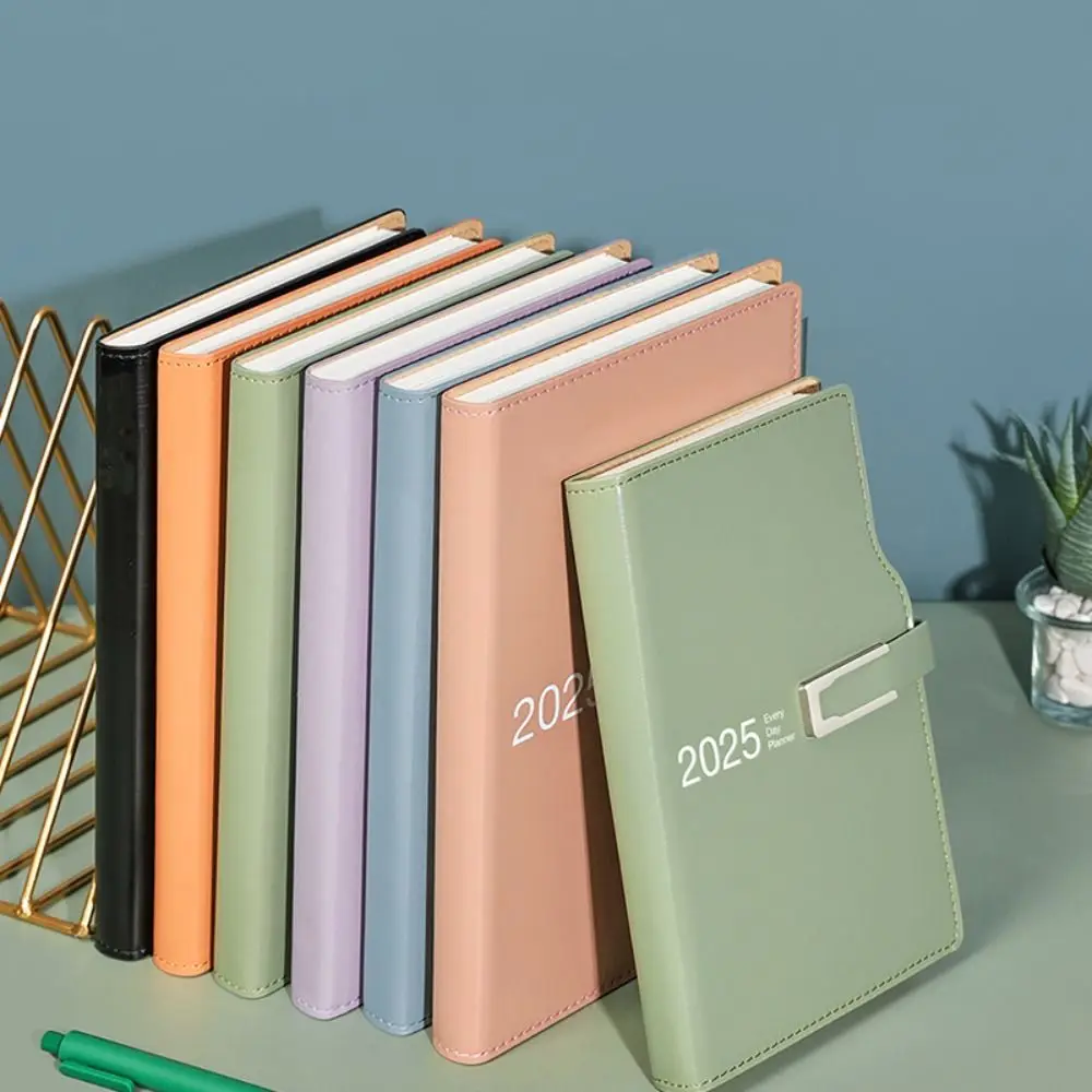 

A5/A6 2025 Agenda Planner Notebook 176 Pages Magnetic Buckle 2025 Journal Notebooks Portable Paper 365 Days Notepad