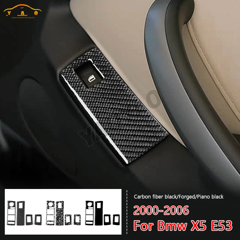 

Car Sticker For BMW X5 E53 2000 2001 2002 2003 2004 2005 2006 Car Window Lift Switch Button Cover Trim Accessories