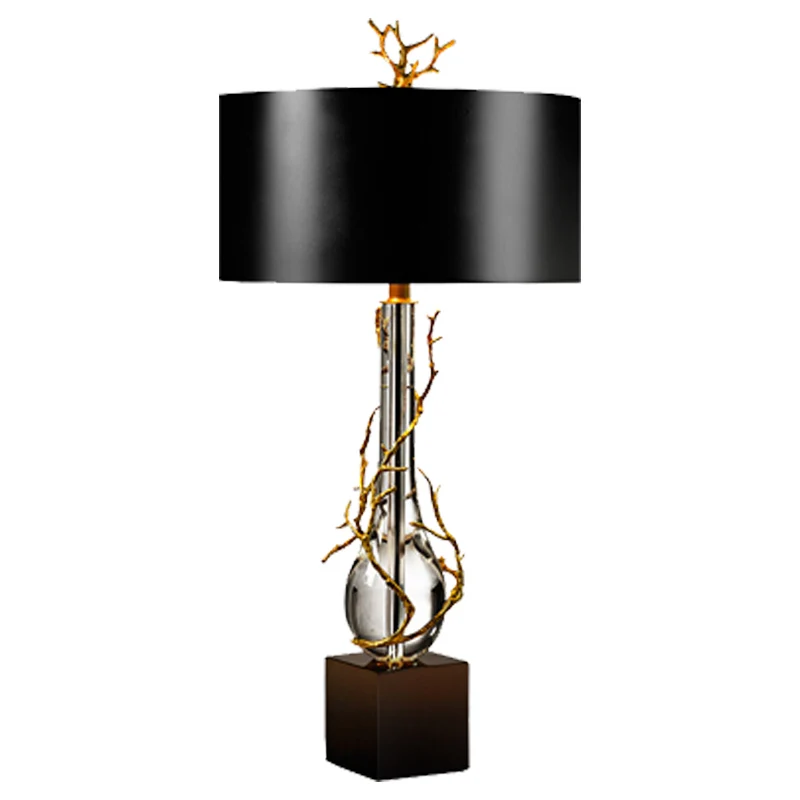 Living Room Table Lamp Copper Crystal Marble Large High-End Model Room Light Luxury Post-Modern Luxury Conference Room