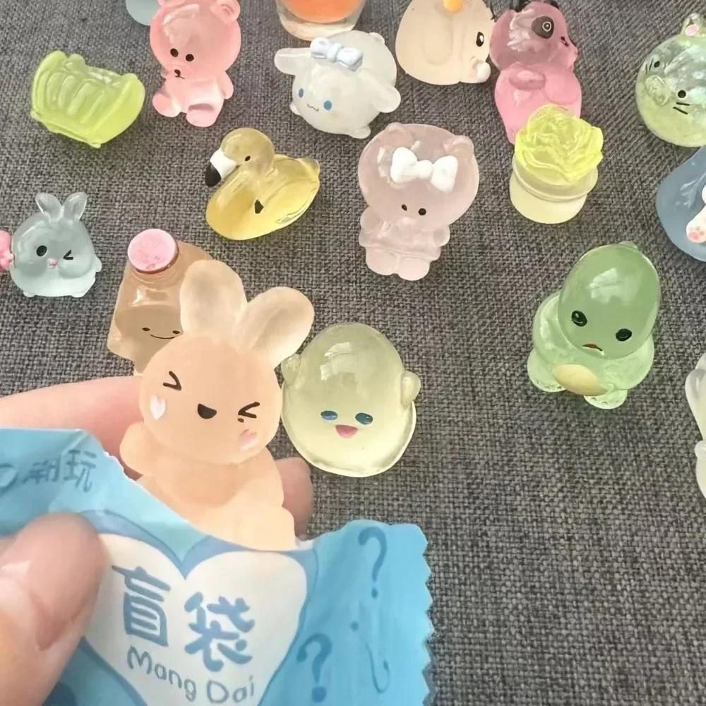 Cute Luminous Blind Box Style Random Small Toys Small-Animal mini cutePlay Figures Guess Bag Tide Simulation Cartoon Animal Kids