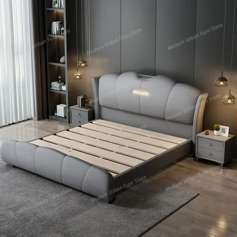 Luxury Frames with Head Board Queen Size Bed Frame Double Frame King Frame Full Bedroom Furniture Home King Size Bed 180X200cm