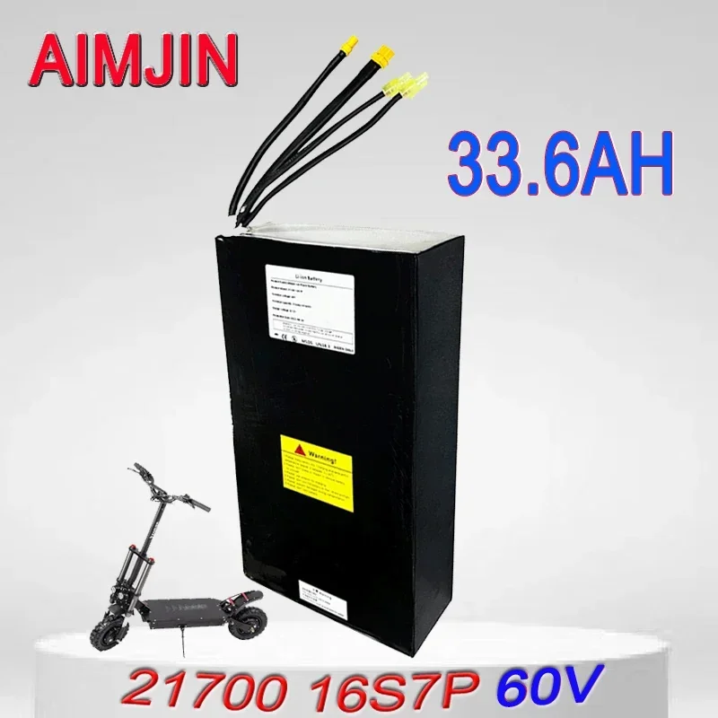 

16S7P 21700 33.6Ah 60V Li-ion Rechargeable Battery Pack, for Tools Battery Electric Bike Dual Drive Scooter