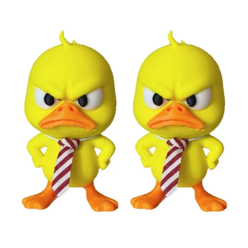Weihnachts-Entenfiguren, lustige wütende gelbe Ente, Schreibtischdekoration mit gelber Färbung, kontrastierenden Schnäbeln und – Detail 1