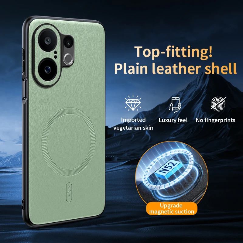 For VIVO X200 FE Case New Fashion Plain Leather Magnetic Skin-Friendly Anti-fall Cover For VIVO S30 Pro Mini Shockproof Funda