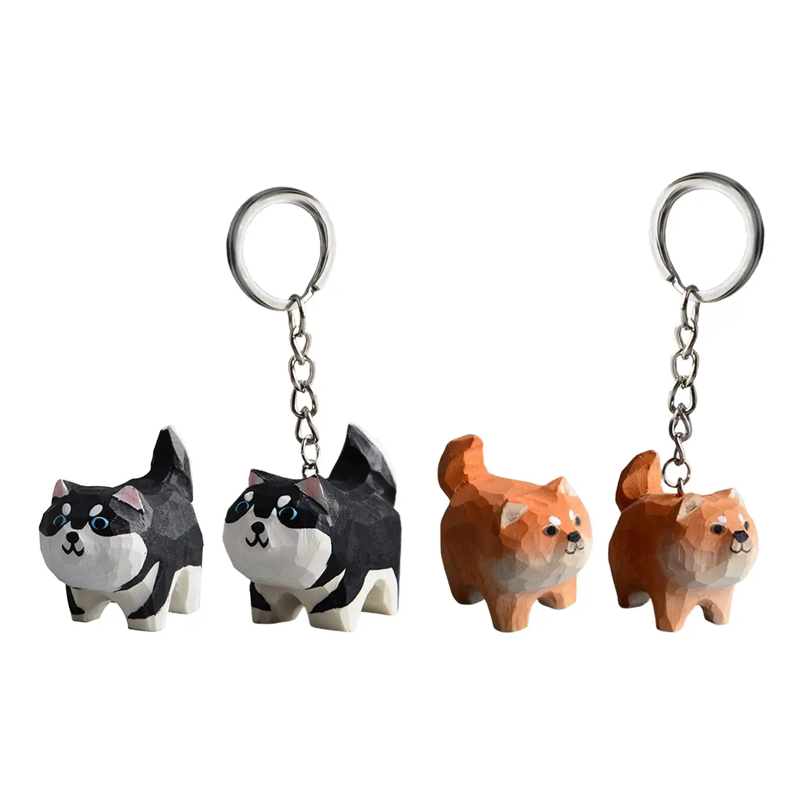 Puppy Keychain Art Craft Animal Sculpture for Backpack Handbag Bag