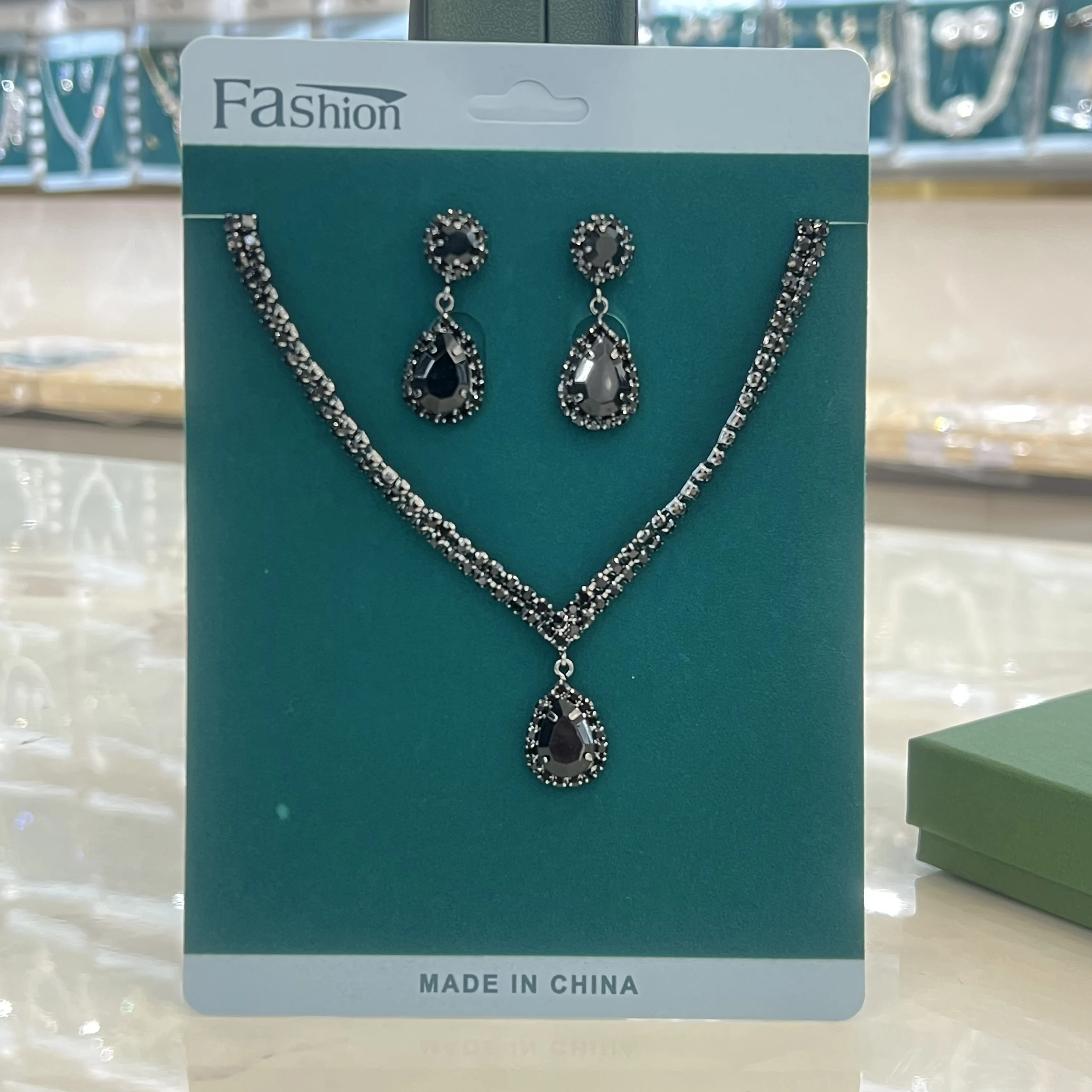 Wedding Season Women\'s Fashion Copper Claw Chain Water Drop Necklace Earrings Bracelet Jewelry Set Wedding Banquet Festival Gift