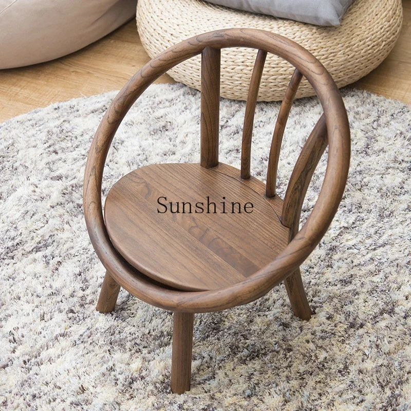 Nordic Japanese environmentally friendly children's chair solid wood stool gift