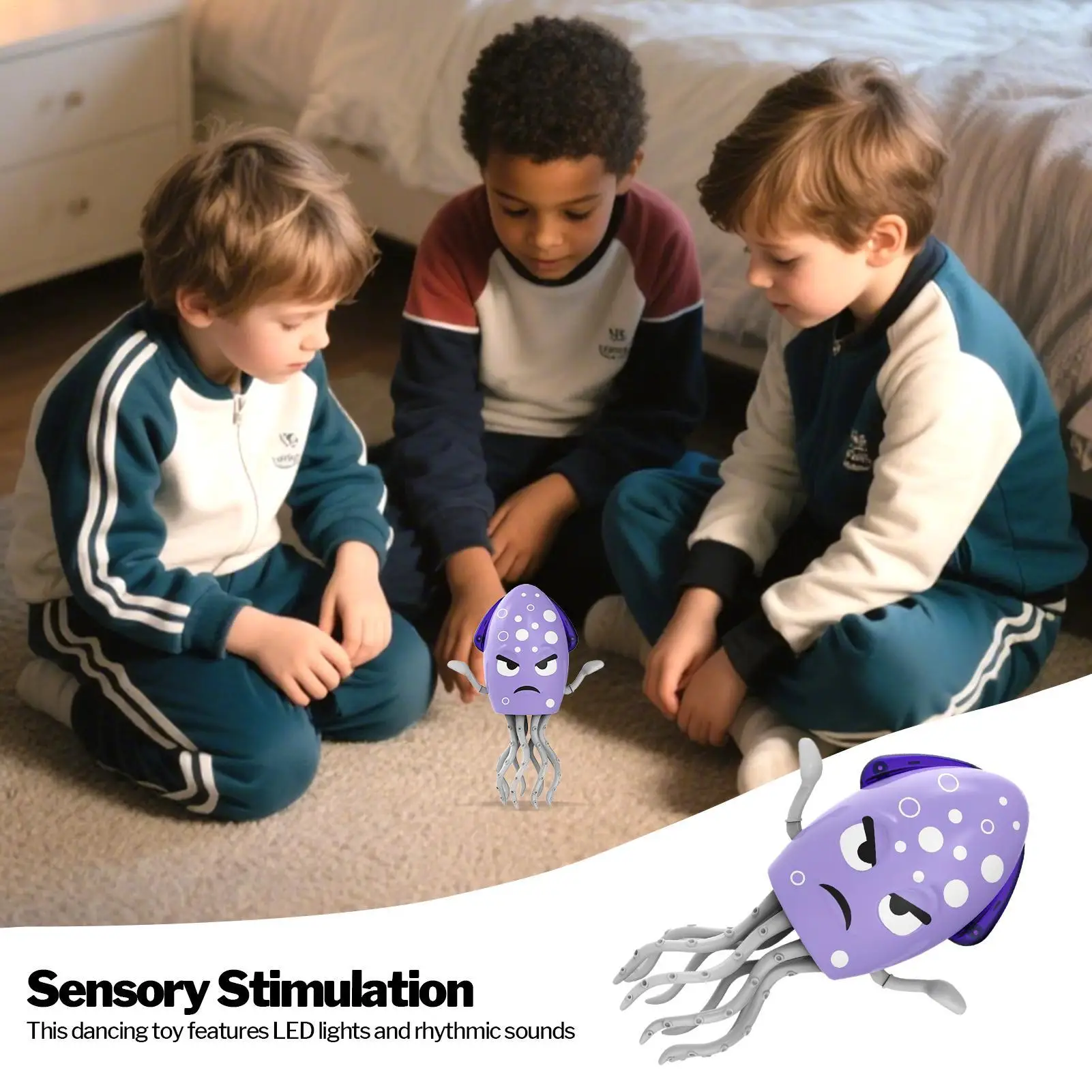 لعبة الأخطبوط للأطفال ألعاب موسيقى الحبار الرقص روبوت متذبذب تفاعلي مع أضواء وموسيقى للأطفال 0-6 سنوات حسية