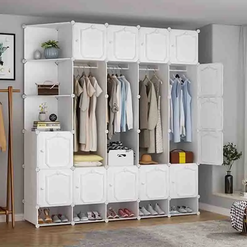 

Minimalist Shelf Closet Clothes Jewelry Fabric Cheap Space Saving Display Nordic Wardrobe Modern Vestidores Hotel Furniture