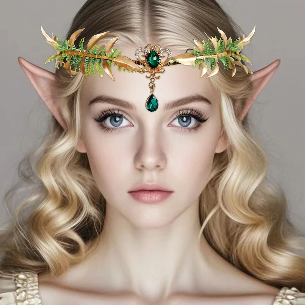 Forest Woodland Elf Tiara Elvens Forest Leaves Hair Crown Cosplay Party Jewelry for women