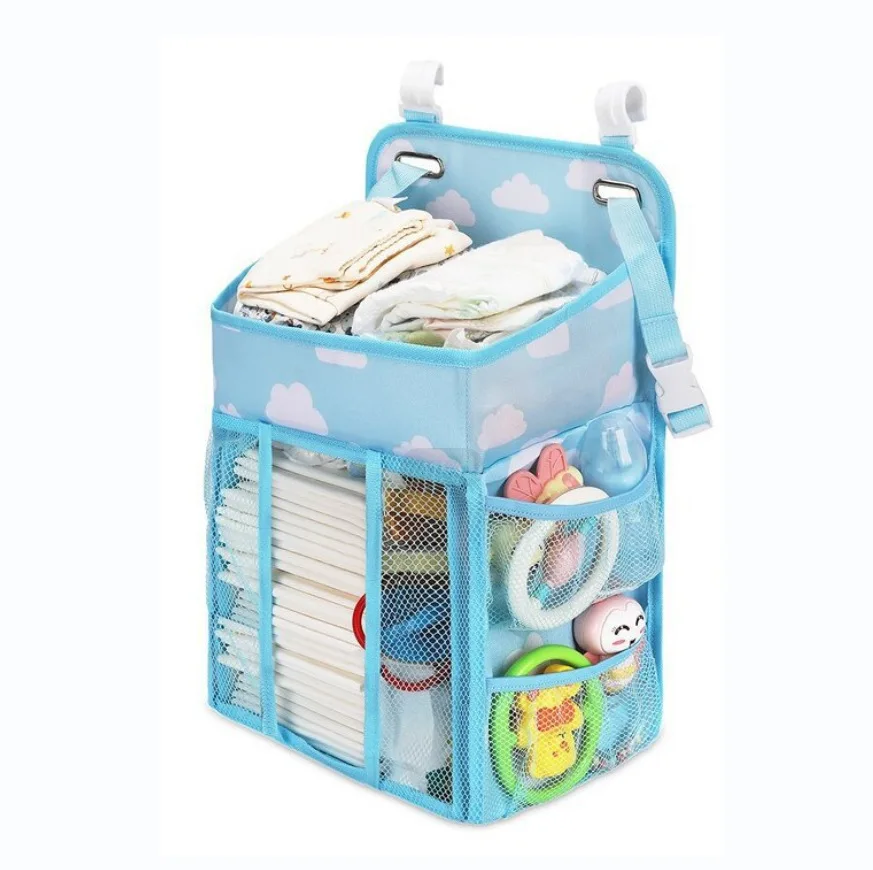 Baby Crib Hanging Storage Bag Diaper Nappy Organizer Cot Bed Organizer Bag Infant Essentials Diaper Baby Kids Crib Bedding Set