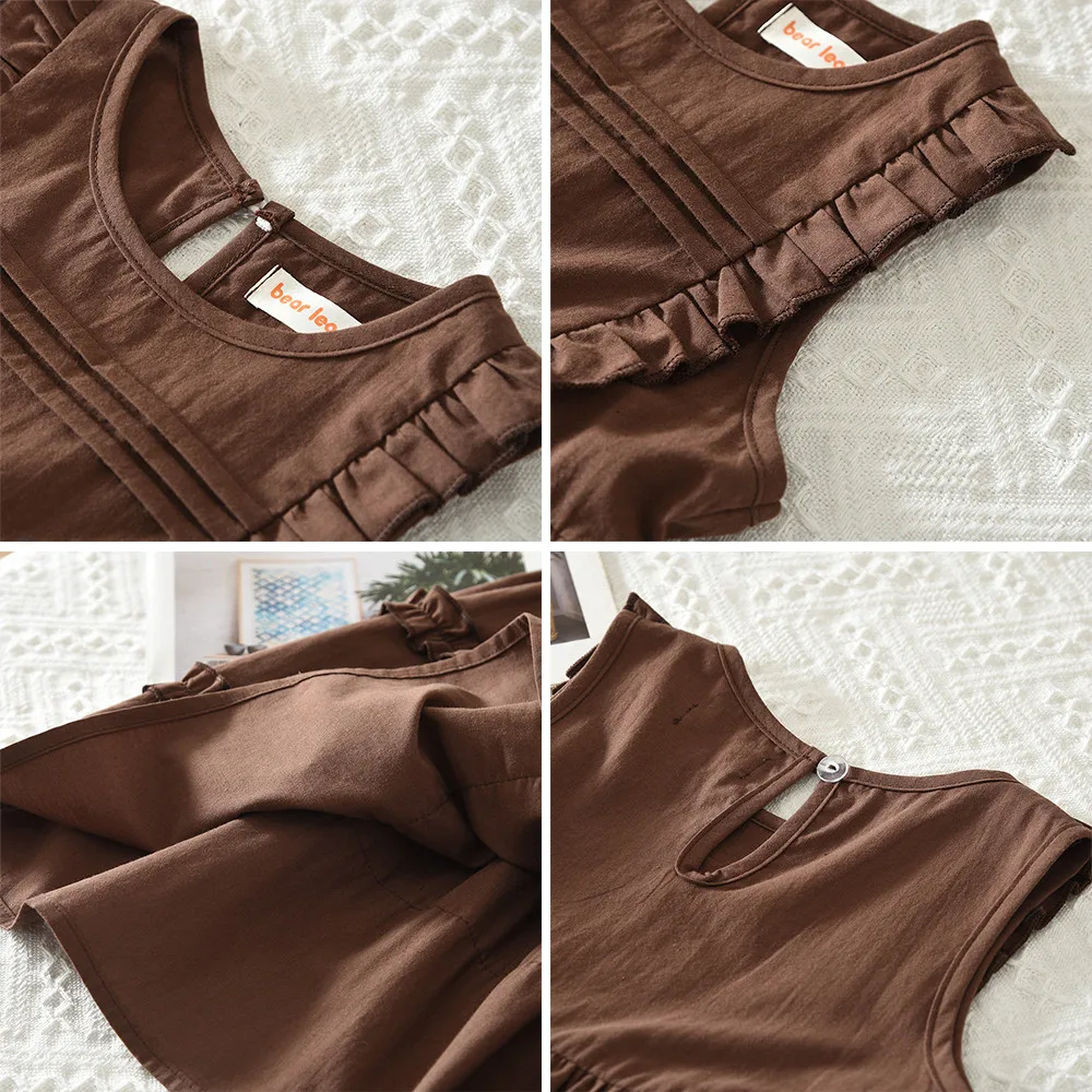 Sommer Neue Süße und Nette Mädchen Casual Kleidung Ärmellose Plissee Weste Kleid für 3-7 Jahre Alt – Detail 8